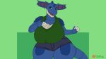  2022 5_fingers animated anthro anthrofied big_breasts blue_body bottomwear bouncing_breasts breasts cleavage clothed clothing curvy_figure dancing eyebrows female fingers generation_1_pokemon greasymojo green_eyes hand_on_breast hi_res hotpants huge_breasts looking_at_viewer multicolored_body nidoqueen nintendo nisha_(greasymojo) open_mouth pokemon pokemon_(species) pokemorph shorts signature solo standing thick_thighs voluptuous white_body wide_hips 