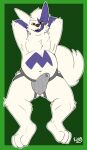  bodily_fluids bulge clothing generation_3_pokemon genital_fluids hi_res jockstrap kingdraws leaking male nintendo pokemon pokemon_(species) precum solo tongue underwear zangoose 