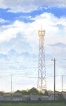  cloud commentary_request day fjsmu highres house no_humans original outdoors power_lines radio_tower scenery sky utility_pole 