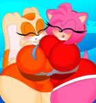  2023 3barts 4k abstract_background absurd_res accessory amy_rose anthro big_breasts big_ears blush bouncing_breasts bouncing_butt breast_jiggle breast_squish breasts breasts_frottage butt butt_jiggle clothing cream_the_rabbit curvaceous curvy_figure digital_drawing_(artwork) digital_media_(artwork) dress duo eulipotyphlan eyes_closed female female/female floppy_ears fluffy fluffy_tail fur hair hair_accessory hairband hedgehog hi_res hourglass_figure huge_breasts jiggling lagomorph leporid long_ears mammal multicolored_body multicolored_fur orange_body orange_fur pink_body pink_fur pink_hair rabbit sega short_hair short_tail simple_background small_waist smile sonic_the_hedgehog_(series) squish tail tail_motion tailwag tan_body tan_fur thick_thighs two_tone_body two_tone_fur voluptuous white_body white_fur wide_hips 