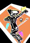  2019 abstract_background anthro black_body black_fur blue_body bodypaint bone brush cay_(toxoglossa) disembodied_hand egyptian_mythology forked_tail fur group halloween head_tuft holidays lying male middle_eastern_mythology mythology on_back paint paintbrush pink_body set_(species) skeleton solo_focus tail toxoglossa tuft unusual_anatomy unusual_tail yellow_body 