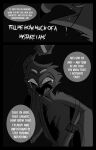  angry anthro avian bird black_background bodily_fluids clothing comic crying dialogue grey_background helluva_boss hi_res holding_object male mirror owl owl_demon robe simple_background solo speech_bubble standing stolas_(helluva_boss) tears teathekook text white_text yelling 