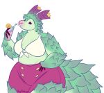  absurd_res anthro biped boypretties drinking fancy_drink female green_body hi_res mammal pangolin solo 