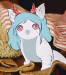  big_eyes blue_hair caitlyn_bellerose cheesybulka dragon female feral hair horn meme solo tail wings 