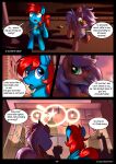  bag city cityscape comic dialogue english_text equid equine fan_character feral fluffy hasbro hi_res jedayskayvoker male mammal my_little_pony neon_lights pegasus text wings 