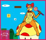  accessory anthro biped bow_ribbon breasts female fictional_species genitals hair_accessory hair_bow hair_ribbon koopa koopaling lipstick makeup mario_bros nintendo nipples nude outside pipe pussy reddragonkan ribbons scalie scepter solo wendy_o._koopa 