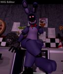  3d_(artwork) animatronic anthro bonnie_(fnaf) digital_media_(artwork) five_nights_at_freddy&#039;s five_nights_at_freddy&#039;s_2 genitals lagomorph leporid looking_at_viewer machine male mammal nsg_editor penis rabbit robot scottgames solo solo_focus source_filmmaker 