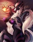  anthro breasts bunnywhiskerz dragon female genitals hi_res holding_breast nipples nude pussy scalie solo thick_thighs wide_hips 