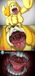  animal_crossing anthro big_breasts bodily_fluids breasts canid canine canis close-up domestic_dog extreme_size_difference female female_pred hanging_breasts hi_res human imminent_vore isabelle_(animal_crossing) larger_anthro larger_female mammal mouth_shot nintendo nipples nude open_mouth presenting_mouth red_tongue saliva shih_tzu size_difference spokle teeth throat tongue tongue_out toy_dog uvula vore 