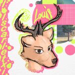  anthro antlers beastars brown_eyes colorful deer graphic_design headshot_portrait hi_res horn logo lolscarletxi louis_(beastars) male mammal portrait solo 