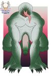  1ceberg absurd_res all_fours anthro balls big_balls big_penis bodily_fluids crouching demogorgon drooling erection genitals green_body hi_res male muscular muscular_male penis saliva solo tongue tongue_out 