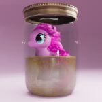  1:1 animated bodily_fluids container cum cum_jar cursed cursed_image equid equine female feral friendship_is_magic genital_fluids hasbro horse jar low_res mammal moardor my_little_pony pinkie_pie_(mlp) pony short_playtime solo 