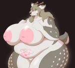  anthro areola big_areola big_breasts breasts deer eyewear female genitals glasses hair horn huge_breasts huge_hips huge_thighs hyper hyper_breasts inverted_nipples mammal mature_female myriadmood nipples obese obese_anthro obese_female overweight overweight_anthro overweight_female pink_nipples pussy round_glasses solo thick_thighs womb_tattoo yellow_eyes 