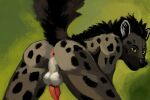  2023 3:2 anthro anus balls butt digital_media_(artwork) erection fur genitals hi_res hyena looking_at_viewer male mammal nude penile penis raised_tail simple_background solo spots spotted_hyena sylo tail yellow_eyes 