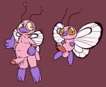  2023 3_toes 4_fingers antennae_(anatomy) anthro arthropod balls big_balls big_penis black_antennae black_wings butterfly butterfree chest_tuft cute_fangs erection exoskeleton eyewear eyewear_only feet feral fingers fist floating foreskin fur generation_1_pokemon genitals gesture glans glasses glasses_only hi_res insect insect_wings lepidopteran looking_at_viewer male multiple_forms nintendo nipples nude open_mouth orange_eyes orange_pupils overweight overweight_anthro overweight_male penis pink_balls pink_body pink_exoskeleton pink_fur pink_nipples pink_penis pokemon pokemon_(species) pupils purple_body purple_exoskeleton red_glans red_penis smile solo toes tuft ultilix waving white_wings wings yellow_sclera 
