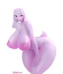  2023 anthro arched_back areola bent_over big_breasts big_nipples biped boss_monster bovid breasts caprine digital_media_(artwork) female floppy_ears hand_on_leg hand_on_thigh hi_res huge_breasts lyahim mammal nipples pink_nipples red_eyes simple_background smile solo thick_thighs toriel undertale undertale_(series) white_background wide_hips 