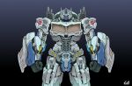  artist_name autobot clenched_hands ct990413 gradient_background highres looking_at_viewer mecha no_humans red_eyes robot science_fiction solo straight-on transformers ultra_magnus 