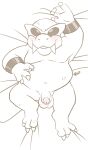  anthro balls belly blush flaccid foreskin genitals hi_res koopaling lying male mario_bros moobs navel nintendo nude on_back overweight penis roy_koopa solo tbid tusks 