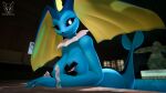  16:9 3d_(artwork) anthro big_breasts blue_body breasts butt digital_media_(artwork) eeveelution female foxibiki generation_1_pokemon generation_4_pokemon hi_res hybrid lagomorph leporid looking_at_viewer loporeon lopunny mammal nintendo nipples nude pokemon pokemon_(species) poolside rabbit smile solo source_filmmaker swimming_pool tape vaponny_(mrwarefaremachine) vaporeon warfaremachine widescreen 