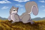  3:2 anthro digital_media_(artwork) female feral fur hi_res lied_etal mammal nude rodent sciurid signature solo suggestive_look tree_squirrel 