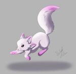  ambiguous_gender canid canine digital_drawing_(artwork) digital_media_(artwork) feral fox fur hi_res lied_etal mammal multi_ear pink_body pink_fur signature simple_background solo 