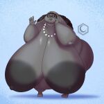  absurd_res anthro areola belly big_areola big_belly big_breasts big_butt black_areola black_nipples breasts butt crescent-blue-zero eyewear female glasses green_eyes grey_body hi_res huge_areola huge_breasts huge_butt hyper hyper_belly hyper_breasts hyper_butt jewelry lagomorph leporid mama_rabbit_(tmftw) mammal necklace nipples nude obese obese_anthro obese_female open_mouth overweight overweight_anthro overweight_female rabbit solo the_man_from_the_window zed_technician_games 