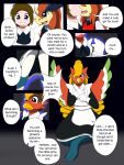  anthro avianine beak blonde_hair blue_eyes blush brown_hair clothed clothing colored comic dialogue dress duo english_text feathers female gender_transformation generation_2_pokemon generation_5_pokemon green_body green_feathers grey_eyes hair hi_res ho-oh horn human keldeo legendary_pokemon long_hair maid_uniform male mammal mtf_transformation nintendo orange_body orange_feathers orange_hair pink_eyes pokemon pokemon_(species) simple_background species_transformation text transformation uniform white_body white_feathers wings 