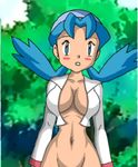  1girl breasts cleavage crystal_(pokemon) lowres mirina no_pants pokemon solo 