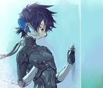  androgynous android black_hair cable copy_x male_focus red_eyes robot_joints rockman rockman_zero solo 