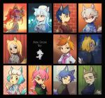  5girls 6+boys :o absurdres animal_crossing animal_ears audie_(animal_crossing) bamboo bangs bare_shoulders black_eyes black_hair blonde_hair blue_dress blue_eyes blue_eyeshadow blue_gloves blue_hair blue_kimono blue_nails blue_ribbon blue_sweater blue_tail brick_wall brown_eyes brown_hair brown_jacket building buttons chain-link_fence chief_(animal_crossing) closed_eyes closed_mouth coat collared_shirt colored_sclera copyright_name crossed_arms crossed_bangs dark-skinned_male dark_skin dobie_(animal_crossing) double-breasted dress extra_ears eyelashes eyeshadow eyewear_on_head fang fang_(animal_crossing) fang_out fence fingernails freya_(animal_crossing) fur_collar fur_hat gloves green_coat grey_coat grey_hair grey_tail hair_between_eyes hair_intakes hand_on_own_chest hand_to_own_mouth hand_up hat highres jacket japanese_clothes kimono kyle_(animal_crossing) light_blue_hair lobo_(animal_crossing) long_hair long_sleeves looking_at_viewer looking_to_the_side looking_up lower_teeth_only makeup multicolored_hair multiple_boys multiple_girls nail_polish no_pupils ocean old old_man open_mouth orange_eyeshadow orange_hair personification pineapple_print pink_eyeshadow pink_hair pink_scarf pink_tail pointy_ears polka_dot ponytail print_dress purple_eyes purple_eyeshadow ribbon scarf shirt short_hair skye_(animal_crossing) skyscraper smile split_mouth striped sunglasses sweater tail teeth turtleneck turtleneck_sweater twilight two-tone_hair ukata ushanka vertical_stripes vivian_(animal_crossing) water white_hair white_headwear white_shirt whitney_(animal_crossing) wide_sleeves wolf_boy wolf_ears wolf_girl wolf_tail wolfgang_(animal_crossing) yellow_sclera yellow_tail 