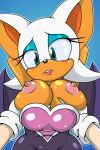  anthro bat big_breasts blush breast_grab breasts female hand_on_breast hi_res mammal nipples rouge_the_bat sega solo sonic_the_hedgehog_(series) sonicguru 