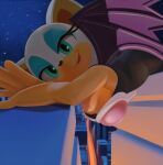  anthro bat big_breasts breasts cleavage clothed clothing female looking_at_viewer mammal pose rouge_the_bat saransaran sega solo sonic_the_hedgehog_(series) 