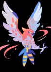  absurdres bird black_background commentary full_body gogeyama highres no_humans pokemon pokemon_(creature) simple_background solo sparkle spread_wings tagme talonflame 