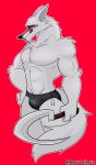  2023 abs absurd_res anthro biceps black_nose black_sclera bulge canid canine canis clothed clothing death_(puss_in_boots) deltoids digital_media_(artwork) dreamworks fur grin hi_res holding_object holding_weapon licking licking_lips looking_at_viewer male mammal mattvalkyrie melee_weapon mostly_nude multicolored_body multicolored_fur muscular muscular_anthro muscular_male pecs puss_in_boots_(film) puss_in_boots_the_last_wish red_background red_eyes serratus sickle signature simple_background smile solo speedo swimwear tail tongue tongue_out topless two_tone_body two_tone_fur underwear weapon wolf 