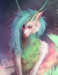  abstract_background anthro blep blue_body canid canine canis dragon ear_chain ear_piercing ear_ring female flying fox hair hi_res highlights_(coloring) horn hybrid insect_wings jewelry juno_(viktorlyovkin) long_hair looking_at_viewer mammal painting painting_(artwork) pea2 piercing red_eyes ring_piercing solo tongue tongue_out traditional_media_(artwork) white_body wings wolf 