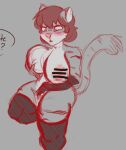  anthro breast_grab breasts censored_breasts felid female flushed hand_on_breast mammal marisol_(stupeez) pantherine solo stupeez tiger 