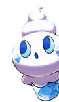  :o blue_eyes commentary food ice_cream jeri20 looking_up lowres no_humans open_mouth pokemon pokemon_(creature) simple_background solo symbol-only_commentary vanillite white_background 