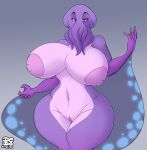  animal_humanoid anthro areola big_areola big_breasts breasts cephalopod cephalopod_humanoid dedoarts female genitals huge_breasts humanoid lilacay_(arcanolulamoon) looking_at_viewer marine marine_humanoid mind_flayer mollusk mollusk_humanoid nipples nude purple_body purple_eyes pussy simple_background solo tentacles wide_hips 