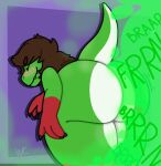  anthro bent_over big_butt butt dinosaur dromaeosaurid fart fart_fetish fygar hybrid male marrow_(raptormocha) overweight overweight_anthro overweight_male presenting presenting_hindquarters reptile scalie smug solo teasing theropod thick_thighs velociraptor wrongcable 