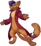  2019 alpha_channel anthro blue_hair brown_body brown_fur brown_nose brown_tail capper_dapperpaws cheek_tuft chest_tuft clothed clothing coat digital_media_(artwork) digitigrade domestic_cat eyebrows facial_tuft felid feline felis fizzy-dog friendship_is_magic full-length_portrait fur green_sclera hair hasbro hi_res inner_ear_fluff male mammal my_little_pony my_little_pony:_the_movie_(2017) open_clothing open_coat open_topwear paws portrait pupils raised_eyebrow simple_background slit_pupils solo tail topwear transparent_background tuft 
