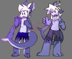  ambiguous_gender anthro blue_body blue_clothing blue_tail clothed clothing fish hair hevinsane marine markings multicolored_body paws purple_eyes redraw shark signature solo tail tail_markings topless torn_clothing two_tone_body two_tone_tail white_body white_hair white_tail 