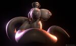  3d_(artwork) anthro areola big_breasts breasts brown_areola brown_body brown_nipples cobra digital_media_(artwork) female genitals hand_on_breast huge_breasts hyper hyper_breasts looking_at_viewer nipples nirvana_(xpray) non-mammal_breasts nude open_mouth purple_eyes pussy reptile scalie snake solo xpray 