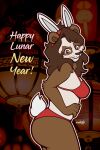  absurd_res anthro bear blizzard_entertainment breasts bunny_costume butt chinese_new_year clothing costume fake_ears fake_rabbit_ears female giant_panda hi_res lagomorph leporid male male/female mammal naoto pandaren rabbit scut_tail short_tail solo tail warcraft 