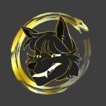  anthro astridd_starr canid canine canis fluffy hair hi_res icon male mammal smile solo toothy_grin wolf xhanos_wilson yellow_eyes 