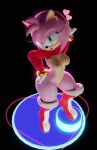  absurd_res amy_rose boots breasts clothed clothing female footwear genitals hair hi_res intersex nativefall nipples pink_body pink_hair pussy reveal sega skimpy smirking_at_viewer solo sonic_the_hedgehog_(series) sweater topwear 