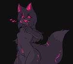  &lt;3 2023 anthro big_tail biped black_background black_body black_ears black_fur black_hair black_nose black_pupils black_sclera black_tail breasts canid canine cheek_markings chest_tuft colored countershade_arms countershade_fur countershade_hands countershade_legs countershade_torso countershading crotch_tuft cute_fangs digital_media_(artwork) dipstick_tail eyelashes facial_markings featureless_breasts female fingers fluffy fluffy_tail fox front_view fur glowing glowing_body glowing_eyes glowing_fur glowing_markings glowing_tongue grey_body grey_countershading grey_fur grey_tail grey_tail_tip hair hand_on_hip head_markings humanoid_hands inner_ear_fluff kemono long_hair looking_at_viewer mammal markings monotone_ears monotone_hair multicolored_body multicolored_fur multicolored_tail naturally_censored navel nude open_mouth open_smile pawpads pink_eyes pink_inner_ear pink_inner_ear_fluff pink_markings pink_pawpads portrait pupils simple_background small_breasts smile solo standing tail tail_markings thick_tail three-quarter_portrait three-quarter_view tongue tuft two_tone_tail zansetsu 