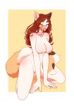  absurd_res anthro big_breasts bodily_fluids breasts brown_hair calico_cat collar domestic_cat dripping felid feline felis female fluffy fluffy_tail foxypew fur genital_fluids hair happy hi_res mammal nipples nude pink_nose pussy_juice pussy_juice_drip smile solo tail tongue tongue_out white_body white_fur 