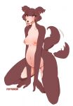  anthro beastars belly big_belly blush bodily_fluids breasts breath brown_body brown_fur canid canine canis cheek_tuft dripping facial_tuft female foxypew fur genital_fluids genitals hi_res juno_(beastars) mammal nails nipples nude panting pregnant pregnant_female pussy pussy_juice pussy_juice_drip saliva simple_background small_breasts solo tail tail_motion tailwag tongue tongue_out tuft wolf 