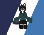  anthro arrowheadx baggy_clothing canid canine canis charlie_(arrowheadx) clothing digital_media_(artwork) domestic_dog fur girly hair husky legwear looking_at_viewer male male/male mammal nordic_sled_dog signature simple_background smile solo spitz thigh_highs 