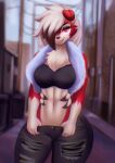  anthro aozee female female/female generation_7_pokemon hi_res humanoid lycanroc nintendo pokemon pokemon_(species) solo standing 